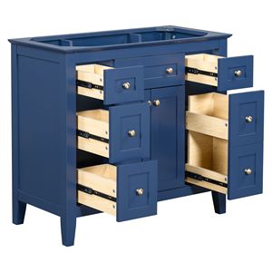 Modern Freestanding 36-Inch Bathroon <b>Vanity</b> Without Sink 6-Drawers 2-Cabinets Storage <b>Bathroom</b> <b>Vanities</b> - Product Image 2