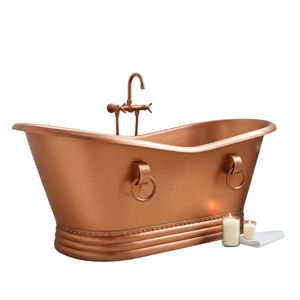 Bañera de Cobre de Lujo Independiente, Moderna, Ovalada, Hecha a Mano, Ecológica, para Hoteles y Baños Domésticos - Product Image 5