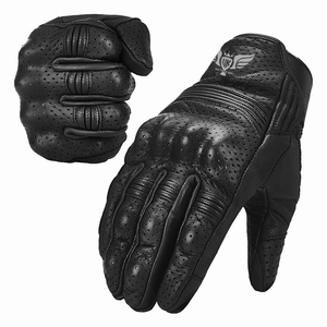 Gants de moto en cuir perforé de qualité supérieure, respirants et protecteurs pour la course - Product Image 1