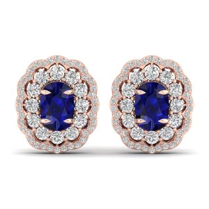 REYES Customizable 14K Gold IGI Certified Diamond Screw Back Stud <b>Earrings</b> Cushion Cut 4.95Ct <b>Blue</b> <b>Sapphire</b> Gemstone Jewelry - Product Image 6