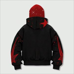 Sweat à capuche zippé en mélange de coton premium pour homme, style hip-hop oversize, imprimé en relief écologique, brodé, mode urbaine automne - Product Image 3
