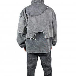 100% Cotton Heavy Weight Distressed <b>Black</b> Acid Washed <b>men's</b> <b>hoodie</b> Blank <b>Men's</b> Pullover Vintage Winter <b>men's</b> hoodies 2026 - Product Image 2