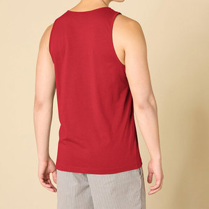 Bright <b>Red</b> Color Men's Tank Top Lightweight High Quality Polyester Cotton Blend <b>Material</b> Wholesale Price Oem Service Tank Top - Product Image 4