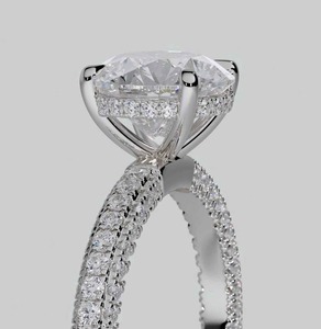 Luxury 925 Sterling Silver <b>Iced</b> Out Hip Hop Jewelry Round Brilliant Cut Diamond Engagement <b>Ring</b> for Womens - Product Image 2