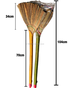 Balai à main artisanal KMI en herbe avec poils en nylon/fibre de coco et pelle à poussière – Nettoyage ménager écologique du Vietnam - Product Image 1