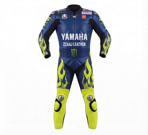 ชุดแข่งรถมอเตอร์ไซค์สำหรับผู้ชาย Ramaha Professional Track Racing Suit/Traje ตัดเย็บตามสั่ง ทำจากหนังวัว/หนังจิงโจ้ พร้อมระบบป้องกันระดับ 2 - Product Image 1