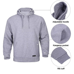 Conjunto deportivo informal para hombre de alta calidad, mezcla de algodón, tela transpirable, con capucha, corte ajustado, ligero, para gimnasio, correr y hacer deporte. - Product Image 3