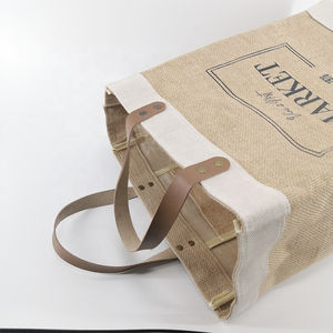 Sustainable Natural Burlap Jute Grocery Bag with <b>Soft</b> Cotton Handles for Eco Conscious Shopping - Product Image 4