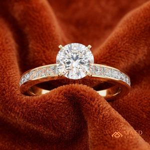 Round Cut Moissanite <b>Solitaire</b> <b>Ring</b> Gold Engagement <b>Ring</b> for Women Elegant Bridal Jewelry Anniversary Gift - Product Image 1