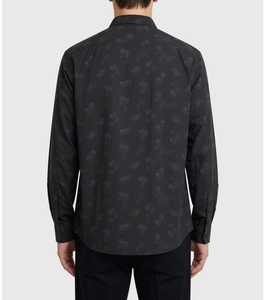 Chemise à manches longues pour homme, imprimé floral d'hiver, respirante, boutonnée, avec poche poitrine et col rabattu - Product Image 3