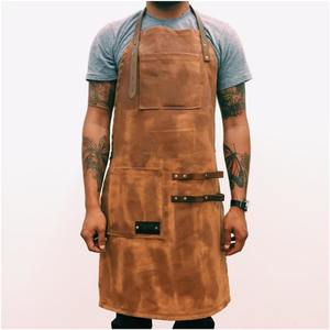 Delantal de cuero de secado rápido, delantales de cocina de cuero para mujer, hombre, chef, estilista, delantal para parrilla, restaurante, bar, tienda, cafeterías - Product Image 2