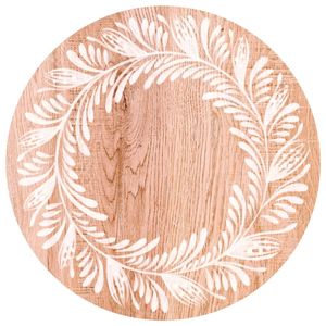 Assiettes de présentation rondes en bois rustique en forme de couronne de feuilles pour la décoration de table de mariage, de fête ou d'événement - Product Image 1