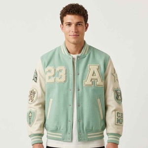 Mens Winter Varsity Jacket Customizable Logos Premium Cotton Blend Sheep <b>Fur</b> Design Perfect for Sports Teams Varsity Jacket - Product Image 3