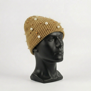 หมวกบีนนี่ถักประดับเพชร ดีไซน์ล่าสุดปี 2026 ขายส่ง รับทำโลโก้/สีตามสั่ง คุณภาพสูงสุด แฟชั่นสตรีทแวร์ - Product Image 1