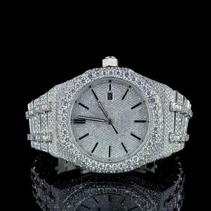 Reloj de Acero Inoxidable con Diamantes Moissanite VVS, Estilo Iced Out, para Hombre, Reloj de Pulsera de Lujo, Joyería Hip Hop, Resistente al Agua - Product Image 1