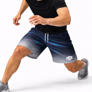 Pantalones Cortos Deportivos para Hombre con Estampado de Palmeras al Atardecer, de Poliéster de Secado Rápido, para Gimnasio, Entrenamiento, Correr, Playa, Cintura Elástica, Suministro OEM - Product Image 4