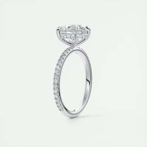 Anillo de compromiso Forever Love Solitaire con diamante redondo cultivado en laboratorio de 2.00 quilates y detalles pavé en oro blanco de 14k - Product Image 1