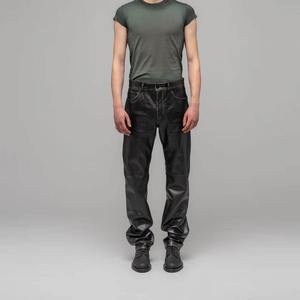 Pantalon en cuir véritable décontracté pour homme de haute qualité, best-seller avec logo personnalisé pour motards - Product Image 1