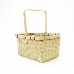 Cesta tejida de bambú, contenedor de almacenamiento para regalos de Navidad, precio al por mayor, cestas hechas a mano - Product Image 1
