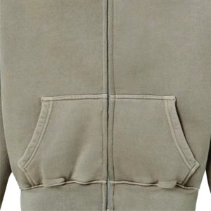 Sudadera con Capucha y Cremallera para Hombre, Talla Grande, de Forro Polar, Color Sólido, Estilo Casual, Corte Regular, para Otoño - Product Image 5