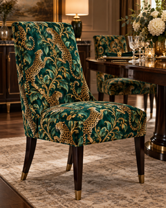 Tela de Terciopelo con Estampado de Leopardo, Tela Verde Dorada para Decoración de Muebles - Product Image 4