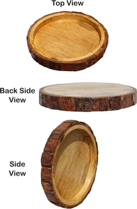 Tazón Desechable de Madera de Mango Pulida con Asa Decorativa para Nueces, Dulces, Aperitivos, Aceitunas, Salsas - Product Image 4