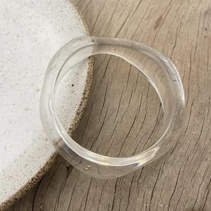 Deep Navy Blue Resin Craft Bangle Handmade Glossy <b>Bracelet</b> <b>for</b> <b>Women</b> Modern Fashion Jewelry Statement Wrist Accessory - Product Image 6
