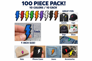 Parches termoadhesivos Lightning Bolt con bordado multicolor para chaquetas, sombreros, bolsos, bricolaje - Product Image 4