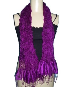Écharpe longue en soie violette, couleur unie, élégante, accessoire de mode pour femmes, toutes saisons, multifonctionnelle - Product Image 1