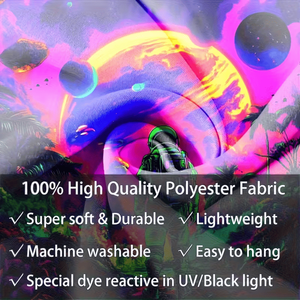 QD_VIVIOS Tappeto Murale Fluorescente UV Reattivo al Buio, Decorazione Astronauta per Feste a Tema Spaziale - Product Image 2