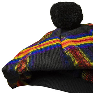 Sombrero Escocés Highland Tam o' Shanter Personalizado con Pompón de Lana, Diseño Arcoíris, Tartán, Gorro de Clan, Venta al Por Mayor - Product Image 3