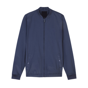 Blouson bomber bleu marine pour homme, coupe moderne et ajustée, veste zippée, streetwear urbain, vêtements d'extérieur - Product Image 3