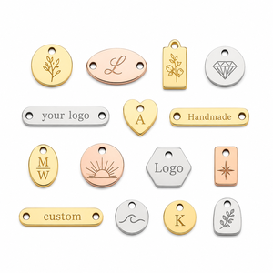Custom Jewellery <b>Tags</b> Stainless Steel Personalised Logo <b>Tags</b> for Necklaces Bracelets OEM Manufacturer - Product Image 1