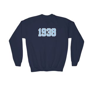 เสื้อสเวตเชิ้ตคอกลมแขนยาวสำหรับเด็ก รุ่น Custom Kids 1938 ผ้าฟลีซปักลายปี ดีไซน์สบายๆ เหมาะสำหรับเด็กผู้ชาย - Product Image 2
