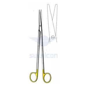 Ciseaux Nelson-Metzenbaum 23 cm (9 pouces) à bout arrondi, droits, en carbure de tungstène doré TC, ciseaux chirurgicaux en acier inoxydable - Product Image 1