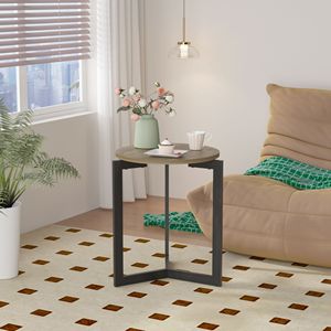 19.68\"H <b>Round</b> <b>Side</b> <b>Table</b> with Sturdy Metal Frame <b>Round</b> Accent End Nightstand for Living Room Bedroom Balcony - Product Image 4