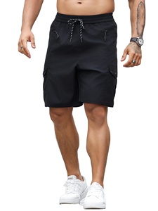 Short cargo uni de coupe régulière pour homme avec cordon de serrage et grandes poches, décontracté au quotidien, course à pied, multi-scène - Product Image 6