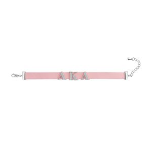 Bracelet coulissant rose avec lettres décoratives dorées – Accessoire de bijouterie élégant et ajustable pour femme, idéal pour mariage et soirée - Product Image 5