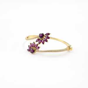 925 Sterling Silver Gold Plated Natural <b>Garnet</b> Rhodolite <b>Bracelet</b> OEM ODM Fine Jewelry - Product Image 3
