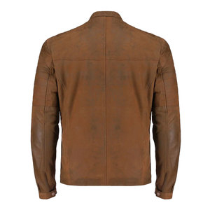 Mens Lambskin Leather <b>Jacket</b> Shirt Collar <b>Slim</b> <b>Fit</b> Casual Biker <b>Jacket</b> All Colors Custom Leather <b>Jacket</b> Vintage Brown <b>Jacket</b> - Product Image 5