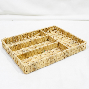 Plateau de rangement rectangulaire artisanal en jacinthe d'eau naturelle, écologique, rustique, Dong Thap, organisateur pour la maison, la cuisine et le salon - Product Image 5
