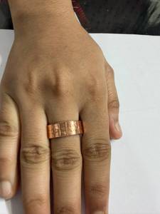Anillo de Cobre Puro Sólido al por Mayor, Banda Unisex, Joyería Tradicional Ayurvédica Curativa, Tallado a Mano con Diseño Floral de Hojas y Enredaderas - Product Image 2