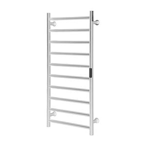 Scaldasalviette da Parete a 10 Barre, Impermeabile IPX5, con Display LED e Timer, Finitura Spazzolata per Bagno - Product Image 1