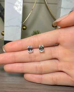 Luxury <b>Emerald</b> Cut Diamond <b>Stud</b> <b>Earrings</b> 10K Solid Gold 1.01CT Lab Grown For Unisex Promise Gift For Wedding Party Occasion - Product Image 5