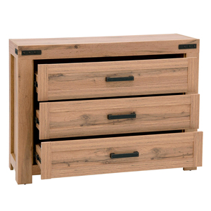 Buffet moderne de luxe rustique en bois massif avec poignées métalliques, meuble de rangement de style ferme moderne pour chambre et salle à manger - Product Image 3