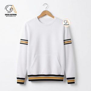 Ropa Griega, Sudadera Crema con Cuello Redondo, 100% Algodón, Corte Regular, Unisex, Estilo Casual, Tejido de Punto, Color Sólido - Product Image 6