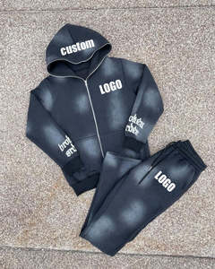 Chándal de invierno para hombre, estilo vintage, de lujo, forro polar sólido, algodón de alta calidad, logotipo personalizado impreso, color personalizado - Product Image 3