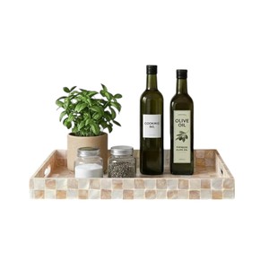 Plateau de service de luxe en nacre, fait main, incrusté de coquillages, plateau décoratif pour la maison, l'hôtel, le restaurant, pour le service et les cadeaux - Product Image 6