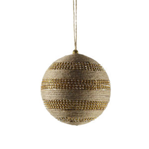 Boule décorative vintage à suspendre pour Noël, décoration intérieure avec perles, boule décorative pour arbre de Noël - Product Image 1