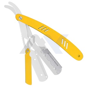 Rasoir droit classique léger en acier inoxydable pour hommes, rasoir de barbier à verrouillage pivotant avec lames à bord simple, professionnel - Product Image 6